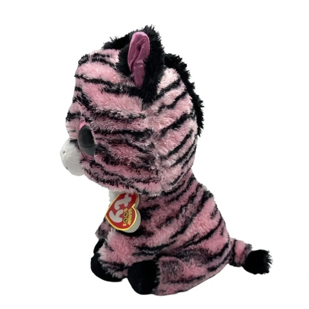 TY Beanie Boos ZOEY the Pink Zebra‎ Glitter Eyes Regular Size 10 inch